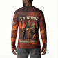 Taharqa Button Sweatshirt with Warrior Portrait, Lion of Kush Title and Bold Red Defender of Africa