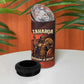 Taharqa 4 in 1 Can Cooler Tumbler with Warrior Portrait, Lion of Kush Title and Bold Red Defender of Africa - African Pride