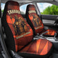 Taharqa Car Seat Cover with Warrior Portrait, Lion of Kush Title and Bold Red Defender of Africa - African Pride