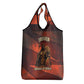Taharqa Grocery Bag with Warrior Portrait, Lion of Kush Title and Bold Red Defender of Africa - African Pride