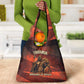 Taharqa Grocery Bag with Warrior Portrait, Lion of Kush Title and Bold Red Defender of Africa - African Pride