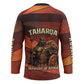 Taharqa Hockey Jersey with Warrior Portrait, Lion of Kush Title and Bold Red Defender of Africa - African Pride