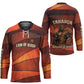 Taharqa Hockey Jersey with Warrior Portrait, Lion of Kush Title and Bold Red Defender of Africa - African Pride