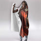 Taharqa Hooded Blanket with Warrior Portrait, Lion of Kush Title and Bold Red Defender of Africa - African Pride