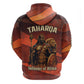 Taharqa Hoodie with Warrior Portrait, Lion of Kush Title and Bold Red Defender of Africa - African Pride
