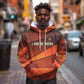 Taharqa Hoodie with Warrior Portrait, Lion of Kush Title and Bold Red Defender of Africa - African Pride
