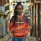 Taharqa Hoodie with Warrior Portrait, Lion of Kush Title and Bold Red Defender of Africa - African Pride