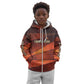 Taharqa Kid Hoodie with Warrior Portrait, Lion of Kush Title and Bold Red Defender of Africa - African Pride