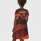Taharqa Kid Short Sleeve Dress with Warrior Portrait, Lion of Kush Title and Bold Red Defender of Africa - African Pride