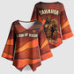 Taharqa Kimono Sleeve Blouse with Warrior Portrait, Lion of Kush Title and Bold Red Defender of Africa - African Pride
