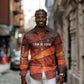 Taharqa Long Sleeve Button Shirt with Warrior Portrait, Lion of Kush Title and Bold Red Defender of Africa - African Pride