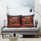 Taharqa Pillow Cover with Warrior Portrait, Lion of Kush Title and Bold Red Defender of Africa - African Pride
