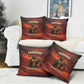 Taharqa Pillow Cover with Warrior Portrait, Lion of Kush Title and Bold Red Defender of Africa - African Pride