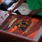 Taharqa Puzzle with Warrior Portrait, Lion of Kush Title and Bold Red Defender of Africa - African Pride