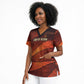 Taharqa Scrub Top with Warrior Portrait, Lion of Kush Title and Bold Red Defender of Africa - African Pride