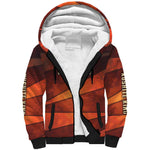 Taharqa Sherpa Hoodie with Warrior Portrait, Lion of Kush Title and Bold Red Defender of Africa - African Pride