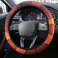 Taharqa Steering Wheel Cover with Warrior Portrait, Lion of Kush Title and Bold Red Defender of Africa - African Pride