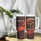 Taharqa Tumbler With Handle with Warrior Portrait, Lion of Kush Title and Bold Red Defender of Africa - African Pride