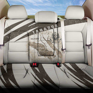 Taharqa Back Car Seat Cover with Ancient Map Illustration, King of Two Lands Title and Kush Egypt Temple - African Pride