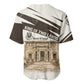 Taharqa Baseball Jersey with Ancient Map Illustration, King of Two Lands Title and Kush Egypt Temple - African Pride