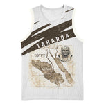 Taharqa Basketball Jersey with Ancient Map Illustration, King of Two Lands Title and Kush Egypt Temple - African Pride