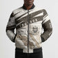 Taharqa Bomber Puffer Jacket with Ancient Map Illustration, King of Two Lands Title and Kush Egypt Temple - African Pride