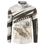 Taharqa Button Sweatshirt with Ancient Map Illustration, King of Two Lands Title and Kush Egypt Temple