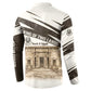 Taharqa Button Sweatshirt with Ancient Map Illustration, King of Two Lands Title and Kush Egypt Temple
