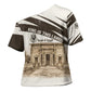 Taharqa Cross Shoulder Shirt with Ancient Map Illustration, King of Two Lands Title and Kush Egypt Temple - African Pride