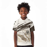 Taharqa Kid Polo Shirt with Ancient Map Illustration, King of Two Lands Title and Kush Egypt Temple - African Pride