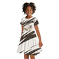 Taharqa Kid Short Sleeve Dress with Ancient Map Illustration, King of Two Lands Title and Kush Egypt Temple - African Pride