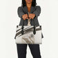 Taharqa Leather Bag with Ancient Map Illustration, King of Two Lands Title and Kush Egypt Temple - African Pride
