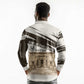 Taharqa Long Sleeve Polo Shirt with Ancient Map Illustration, King of Two Lands Title and Kush Egypt Temple - African Pride