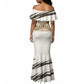 Taharqa Mermaid Dress with Ancient Map Illustration, King of Two Lands Title and Kush Egypt Temple - African Pride