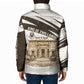 Taharqa Padded Jacket with Ancient Map Illustration, King of Two Lands Title and Kush Egypt Temple - African Pride