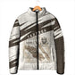 Taharqa Padded Jacket with Ancient Map Illustration, King of Two Lands Title and Kush Egypt Temple - African Pride