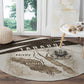 Taharqa Round Carpet with Ancient Map Illustration, King of Two Lands Title and Kush Egypt Temple - African Pride