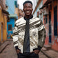 Taharqa Sleeve Zip Bomber Jacket with Ancient Map Illustration, King of Two Lands Title and Kush Egypt Temple - African Pride
