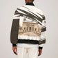 Taharqa Sleeve Zip Bomber Jacket with Ancient Map Illustration, King of Two Lands Title and Kush Egypt Temple - African Pride