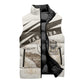 Taharqa Sleeveless Puffer Jacket with Ancient Map Illustration, King of Two Lands Title and Kush Egypt Temple - African Pride