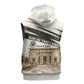 Taharqa Sleeveless Zip Hoodie with Ancient Map Illustration, King of Two Lands Title and Kush Egypt Temple - African Pride