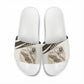 Taharqa Slide Sandals with Ancient Map Illustration, King of Two Lands Title and Kush Egypt Temple - African Pride