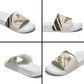 Taharqa Slide Sandals with Ancient Map Illustration, King of Two Lands Title and Kush Egypt Temple - African Pride