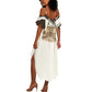 Taharqa Summer Maxi Dress with Ancient Map Illustration, King of Two Lands Title and Kush Egypt Temple - African Pride