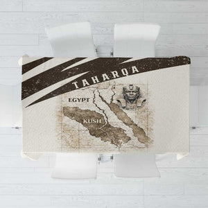 Taharqa Tablecloth with Ancient Map Illustration, King of Two Lands Title and Kush Egypt Temple - African Pride