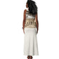 Taharqa Tank Maxi Dress with Ancient Map Illustration, King of Two Lands Title and Kush Egypt Temple - African Pride