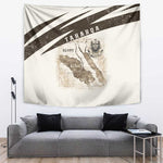 Taharqa Tapestry with Ancient Map Illustration, King of Two Lands Title and Kush Egypt Temple - African Pride