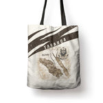 Taharqa Tote Bag with Ancient Map Illustration, King of Two Lands Title and Kush Egypt Temple - African Pride