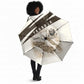 Taharqa Umbrella with Ancient Map Illustration, King of Two Lands Title and Kush Egypt Temple - African Pride