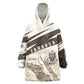 Taharqa Wearable Blanket Hoodie with Ancient Map Illustration, King of Two Lands Title and Kush Egypt Temple - African Pride